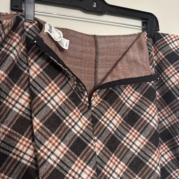 Arula Plus Soft Flannel Plaid Zip Back Paris Mini Skirt Skort - Size 2X, Stretch - Picture 7 of 9